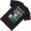 imageMinecraft Boys Video Game TShirt  Black and Green Creeper Face  Official ShirtBlack Grid