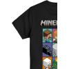imageMinecraft Boys Video Game TShirt  Black and Green Creeper Face  Official ShirtBlack Grid