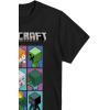imageMinecraft Boys Video Game TShirt  Black and Green Creeper Face  Official ShirtBlack Grid