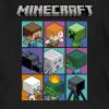 imageMinecraft Boys Video Game TShirt  Black and Green Creeper Face  Official ShirtBlack Grid
