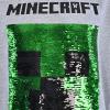imageMinecraft Boys Video Game TShirt  Black and Green Creeper Face  Official ShirtHeather Grey Sequins
