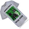 imageMinecraft Boys Video Game TShirt  Black and Green Creeper Face  Official ShirtHeather Grey Sequins