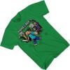 imageMinecraft Boys Video Game TShirt  Black and Green Creeper Face  Official ShirtKelly Green