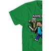 imageMinecraft Boys Video Game TShirt  Black and Green Creeper Face  Official ShirtKelly Green