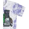 imageMinecraft Boys Video Game TShirt  Black and Green Creeper Face  Official ShirtLavender Wash