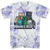 imageMinecraft Boys Video Game TShirt  Black and Green Creeper Face  Official ShirtLavender Wash