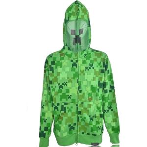 imageMinecraft Boys Video Game Hoodie  Black and Green Creeper Face  Official SweatshirtGreen Camo