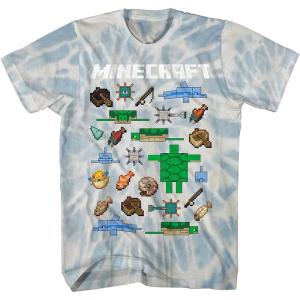 imageMinecraft Boys Video Game TShirt  Black and Green Creeper Face  Official ShirtBlue Wash