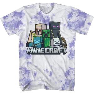 imageMinecraft Boys Video Game TShirt  Black and Green Creeper Face  Official ShirtLavender Wash