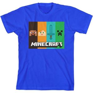 imageMinecraft Character Panels Boys Royal Blue TShirtBlue