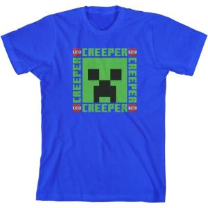 imageMinecraft Creeper TNT Boys Royal Blue TShirtBlue