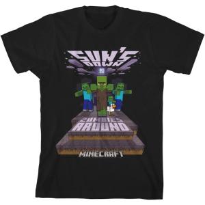 imageMinecraft Suns Down Zombies Around Youth Black TshirtBlack