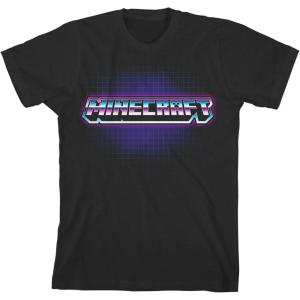 imageMinecraft Chrome Logo Boys Black TShirtBlack