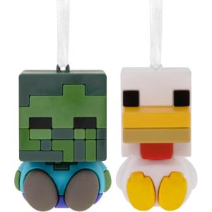 imageHallmark Better Together Minecraft Zombie and Chicken Magnetic Christmas Ornaments Set of 2 Gifts for Gamers