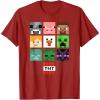 imageMinecraft Group Shot Faces Collage TShirtCranberry Red