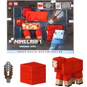 imageMattel Minecraft Diamond Level Sheep Action Figure with 3 Accessories 55inch Collector Scale ampamp Pixelated DesignSheep