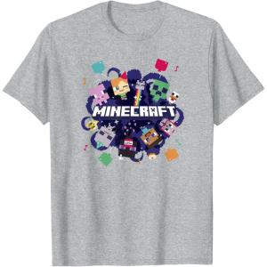 imageMinecraft Chibi Mobs Party Celebration Logo TShirtHeather Grey