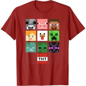 imageMinecraft Group Shot Faces Collage TShirtCranberry Red
