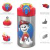imageZak Designs Minecraft 188 Single Wall Stainless Steel Kids Water Bottle with Flipup Straw Spout and Locking Spout Cover Durable Cup Stays Clean for Sports or Travel 155oz NonBPAPaw Patrol Marshall