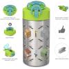 imageZak Designs Minecraft 188 Single Wall Stainless Steel Kids Water Bottle with Flipup Straw Spout and Locking Spout Cover Durable Cup Stays Clean for Sports or Travel 155oz NonBPAMinecraft