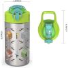 imageZak Designs Minecraft 188 Single Wall Stainless Steel Kids Water Bottle with Flipup Straw Spout and Locking Spout Cover Durable Cup Stays Clean for Sports or Travel 155oz NonBPAMinecraft