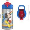 imageZak Designs Minecraft 188 Single Wall Stainless Steel Kids Water Bottle with Flipup Straw Spout and Locking Spout Cover Durable Cup Stays Clean for Sports or Travel 155oz NonBPAMickey Mouse