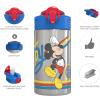 imageZak Designs Minecraft 188 Single Wall Stainless Steel Kids Water Bottle with Flipup Straw Spout and Locking Spout Cover Durable Cup Stays Clean for Sports or Travel 155oz NonBPAMickey Mouse
