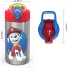 imageZak Designs Minecraft 188 Single Wall Stainless Steel Kids Water Bottle with Flipup Straw Spout and Locking Spout Cover Durable Cup Stays Clean for Sports or Travel 155oz NonBPAPaw Patrol Marshall