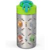 imageZak Designs Minecraft 188 Single Wall Stainless Steel Kids Water Bottle with Flipup Straw Spout and Locking Spout Cover Durable Cup Stays Clean for Sports or Travel 155oz NonBPAMinecraft