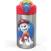 imageZak Designs Minecraft 188 Single Wall Stainless Steel Kids Water Bottle with Flipup Straw Spout and Locking Spout Cover Durable Cup Stays Clean for Sports or Travel 155oz NonBPAPaw Patrol Marshall