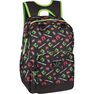 imageJINX Minecraft Scatter Creeper Kids School Backpack Black 17quot