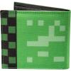 imageJINX Minecraft Creeper Face Nylon BiFold Wallet Green One Size