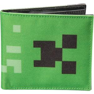 imageJINX Minecraft Creeper Face Nylon BiFold Wallet Green One Size