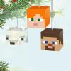 imageHallmark Keepsake Mini Christmas Ornaments 2025 Minecraft Alex Steve and Arctic Fox Set of 3 Gifts for Gamers