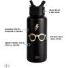 imageSimple Modern Summit Water Bottle with Straw Lid  Minecraft 30oz Leak Proof Stainless Steel Insulated Cup  Gifts for Men  Minecraft CreeperHarry Potter Glasses