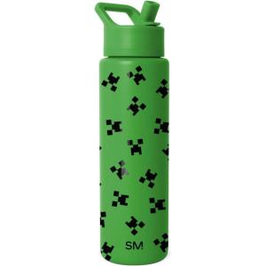 imageSimple Modern Summit Water Bottle with Straw Lid  Minecraft 30oz Leak Proof Stainless Steel Insulated Cup  Gifts for Men  Minecraft CreeperMinecraft Creeper