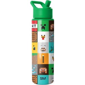 imageSimple Modern Summit Water Bottle with Straw Lid  Minecraft 30oz Leak Proof Stainless Steel Insulated Cup  Gifts for Men  Minecraft CreeperMinecraft Mashup