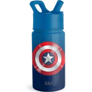 imageSimple Modern Summit Water Bottle with Straw Lid  Minecraft 18oz Stainless Steel Cup Insulated Tumbler for Girls Boys School  Minecraft MashupMarvelCaptain America Shield