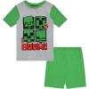 imageMinecraft Mojang Boys Pajamas Set  4 Piece Short Sleeve Pajamas Set Creeper PajamasNavy Green