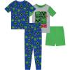 imageMinecraft Mojang Boys Pajamas Set  4 Piece Short Sleeve Pajamas Set Creeper PajamasNavy Green
