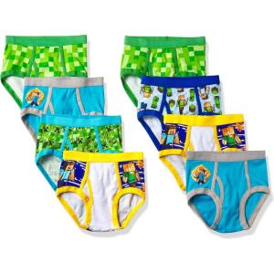 imageMinecraft Boys Ultimate Gamer 8Pack 100 Combed Cotton Briefs in Sizes 4 6 and 88pack