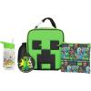 imageBioworld Minecraft Creeper 4Piece Lunchbox ampamp Water Bottle Combo SetMinecraft Boom