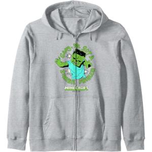 imageA Minecraft Movie Gang We Got A Zombie Problem Cartoon Style Zip HoodieHeather Grey