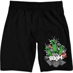 imageMinecraft Creepers Boom Mens Black Sleep Pajama ShortsBlack