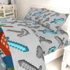 imageJay Franco Kids Sheet Set with Fitted Flat Sheets ampamp Pillow Cover  UltraSoft Bedding with Pillowcase for Room Decor Multi  Minecraft 4 Piece FullMulti  Minecraft