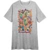 imageMinecraft Character Collage Crew Neck Short Sleeve Athletic Heather Womens Night ShirtGrey