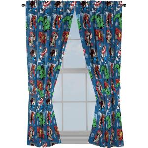 imageJay Franco Minecraft Isometric Blue 84quot Inch Drapes 4 Piece Set  Beautiful Room Dcor ampamp Easy Set Up Bedding Features Creeper  Window Curtains Include 2 Panels ampamp 2 TiebacksBlue  Avengers
