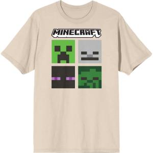 imageMinecraft Mob Heads Crew Neck Short Sleeve Natural Womens TShirtOffwhite