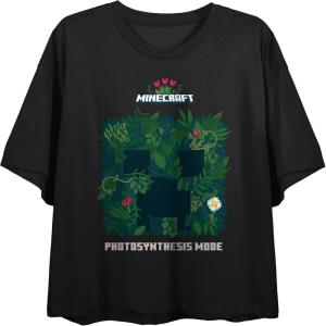 imageMinecraft Photosynthesis Mode Crew Neck Short Sleeve Womens Black Crop TopBlack