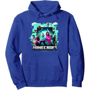 imageA Minecraft Movie Adventure Gang Main Characters Group Shot Pullover HoodieRoyal Blue
